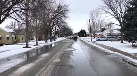 City of Scottsbluff, NE Dump-truck Looses Control During Clean Up after Winter Storm Xylia