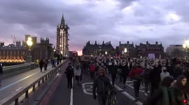 Watch: On Westminster Bridge with protesters as they block road