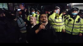 Tense scenes during scuffle at protest for Sarah Everard in London's Soho