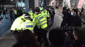 Kill the bill: Police pin protester to the ground as they make arrest on Whitehall