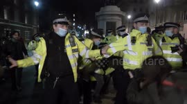 Clashes as Women's Rights protest in London broken up by police