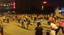 China 'Little Apple' Plaza Jam in Wuyi Square Fuzhou, Fujian Province