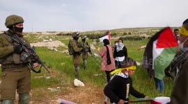 Tense scenes as Palestinians protest against Netanyahu West Bank visit
