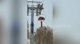 Dramatic clip shows moment Chinese tourist falls from ski lift