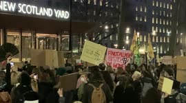 UK protesters target New Scotland Yard over police force's handling of Sarah Everard vigil