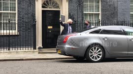Boris Johnson leaves 10 Downing Street to make statement on Global Britain