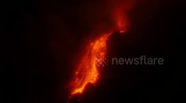 Slo-mo scenes of Mt. Etna eruption