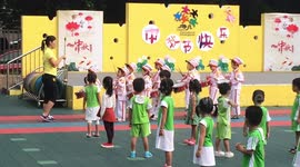 Adorable Chinese Guangdong Kindergarten National Holiday Drum Line