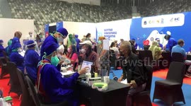 Elderly receive Sinovac in Indonesia mass COVID vaccination push