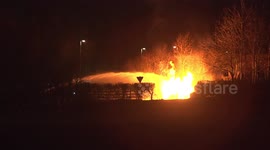 Homes evacuated after fire at gas substation in Nottinghamshire, UK