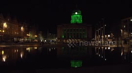 UK landmarks lit up green in St Patrick's day celebration in Nottingham