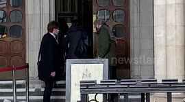 Lawyers arrive at court through press crowd for Johnny Depp's libel case appeal