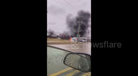 US: Thick, Black Smoke Billows From Fire At Gas Station In Palatine, IL