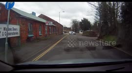 Car pulls out from give way junction without looking (UK Dash Cam)