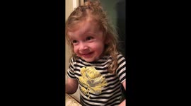 Watch the longer, even CUTER version of this 4-year-old trying extremely hard to enjoy her mum's cooking