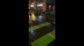 Severe wind uproots tree in downtown pittsburgh pa on penn avenue
