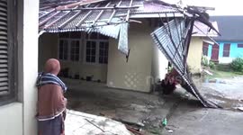 Homes left damaged after extreme weather batters West Sumatra, Indonesia