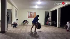 'This Blindfolded Pillow Fight Game has Everyone in Fits'