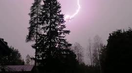 Incredible moment airplane is struck by lightning as it passed over Finnish city