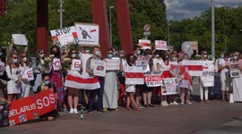 Demonstration in Geneva, Switzerland against power in Belarus