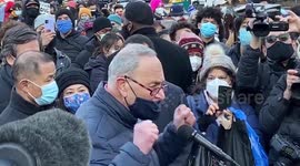 Senate Majority Leader Charles Schumer attends Union Square vigil to decry anti-Asian racism