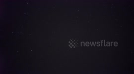 4K SPACEX STARLINK L21 BRIGHT SATELLITE TRAIN IN SWISS NIGHTSKY