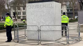 Met Police guard Winston Churchill statue ahead of another day of protests