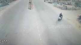 Biker collides with pickup vehicle in southern India