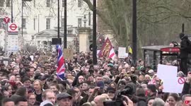 Huge crowd of anti-lockdown protesters on the march in London - and arrests have already been made