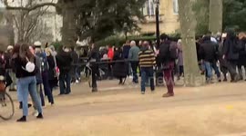London lockdown  Protesters March down the mall past Buckingham palace
