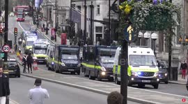 Police vans arrive