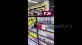 Books tumble from shop shelves as 6.9 magnitude quake hits Japan