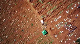 Drone footage of Brazil's largest cemetery lays bare the cost of COVID-19