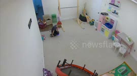 Kids caught on security camera with hoverboard