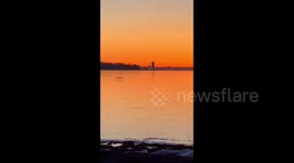 Canada: Birds Skim Over Lake With Beautiful Hues At Dawn