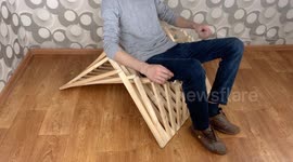 YouTuber constructs clever folding DIY deckchair