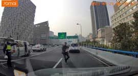 Chinese minibus driver detained after scattering nails on road