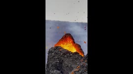 The volcanic eruption in Geldingardalur, Reykjanes, Iceland.