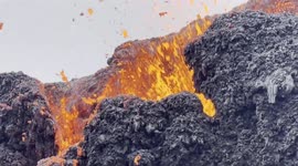 The volcanic eruption in Geldingardalur, Reykjanes, Iceland.