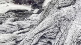 Iceland volcano: Strong closeup footage of lava erupting from fissure
