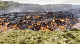 The volcanic eruption in Geldingardalur, Reykjanes, Iceland.