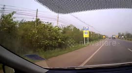 Tire flies off truck smashing into two cars driving behind in Thailand