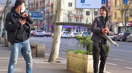 Sticks on the street PRANK