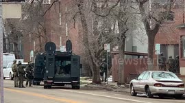 Video shows police, SWAT team barricading potential Colorado shooting suspect
