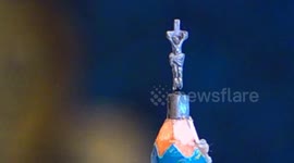 Carving miniature cultures on Pencil Tip a girl in Tamilnadu is creating wonders with just the pencils