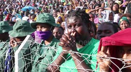 Mourners line streets for funeral or Tanzanian President John Pombe Magufuli