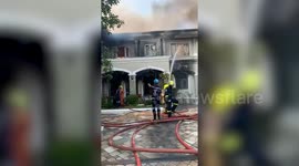 Thai mansion ravaged by fire after gas tank explosion