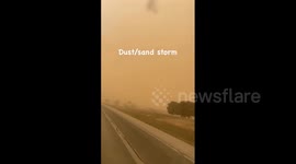 Dust storm moves across Texas hindering motorists' visibility