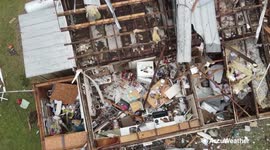 Drone footage shows destructive path left in wake of tornado in Alabama