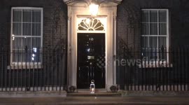 Lone candle put outside 10 Downing Street for the anniversary of lockdown